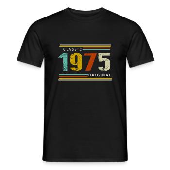 Birthday, Classic of 1975 Original, Retro Vintag - Men's T-Shirt - black - Front - AI Model Male 178 light (178cm)