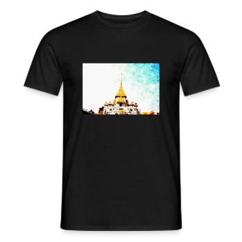 Temples in Thailand - Men's T-Shirt - black - Front - AI Model Male 178 light (178cm)