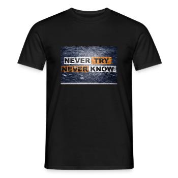 N’essayez jamais de ne jamais savoir la motivation du mur de briques - T-shirt homme - noir - Devant - AI Model Male 178 light (178cm)