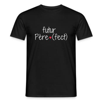 Futur père fect cadeau futur papa - T-shirt homme - noir - Devant - AI Model Male 178 light (178cm)
