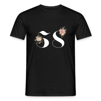 58th Anniversary Flowers (Gift of 58 years) - Men's T-Shirt - black - Front - AI Model Male 178 light (178cm)