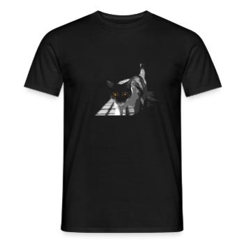 Die seltsame Katze - Männer T-Shirt - Schwarz - Vorne - AI Model Male 178 light (178cm)
