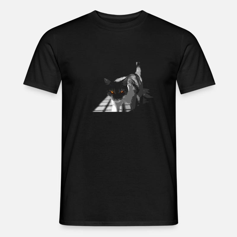 Die seltsame Katze - Männer T-Shirt - Schwarz