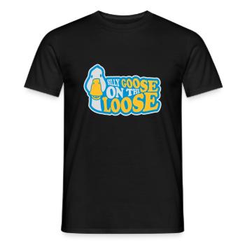 goose on the loose - Men's T-Shirt - black - Front - AI Model Male 178 light (178cm)