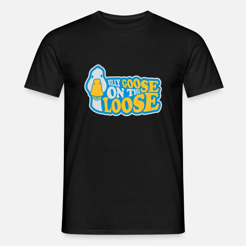 goose on the loose - Männer T-Shirt - Schwarz