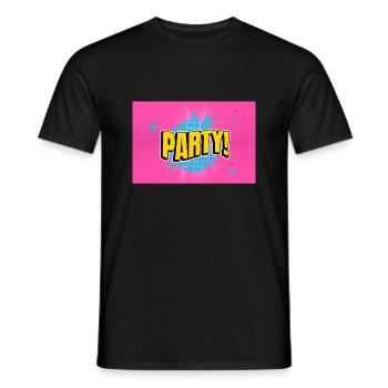 Party Disco Comic Style Bubble Graffiti Lettering - Men's T-Shirt - black - Front - AI Model Male 178 light (178cm)