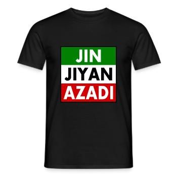 jin jiyan azadi - Männer T-Shirt - Schwarz - Vorne - AI Model Male 178 light (178cm)