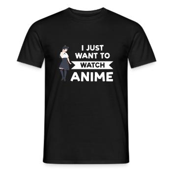 Anime merch Anime Anime Merchandise Geschenk - Männer T-Shirt - Schwarz - Vorne - AI Model Male 178 light (178cm)