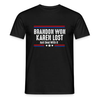 Brandon-Won Karen-Lost location seulement lu - T-shirt homme - noir - Devant - AI Model Male 178 light (178cm)