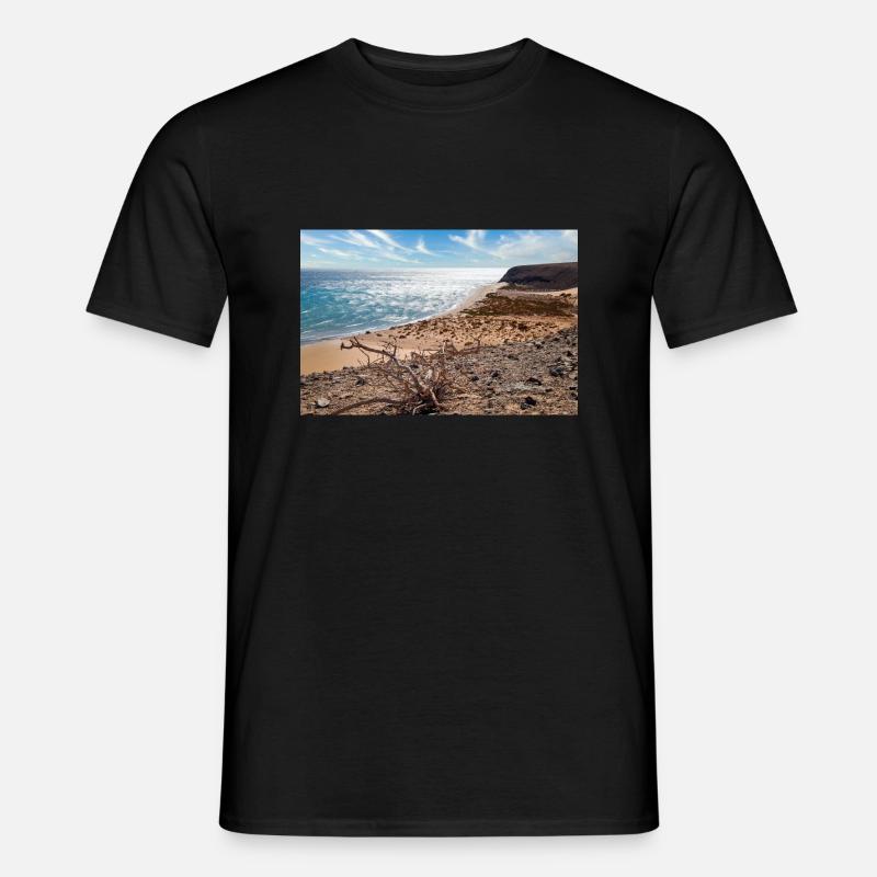 View over a beautiful bathing bay Risco del paso - Men's T-shirt - black