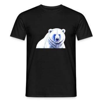 Blue White Polar Bear - Men's T-Shirt - black - Front - AI Model Male 178 light (178cm)