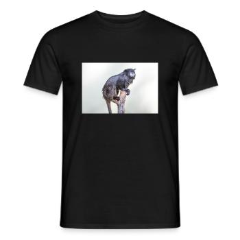 Tamarin à manteau noir Schwarzrückentamarin - T-shirt homme - noir - Devant - AI Model Male 178 light (178cm)
