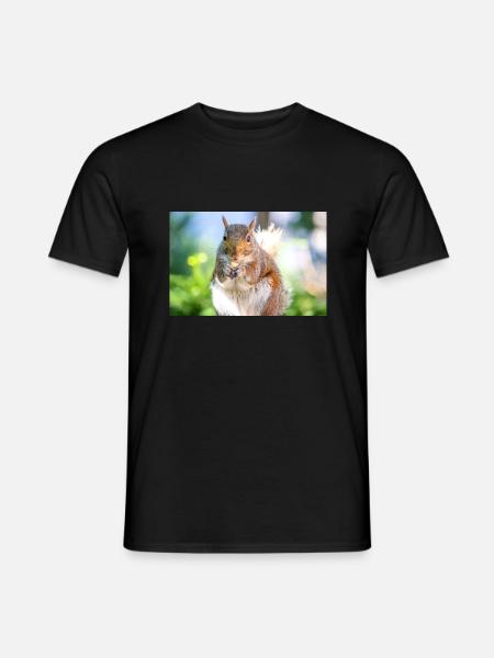 Eating Grey squirrel Grauhörnchen - Men's T-Shirt - black