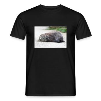 Porcupine als Porky (in german Stachelschwein) Hys - Men's T-Shirt - black - Front - AI Model Male 178 light (178cm)
