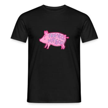 Porc sucré Dire Amis pas nourriture Végétalien - T-shirt homme - noir - Devant - AI Model Male 178 light (178cm)