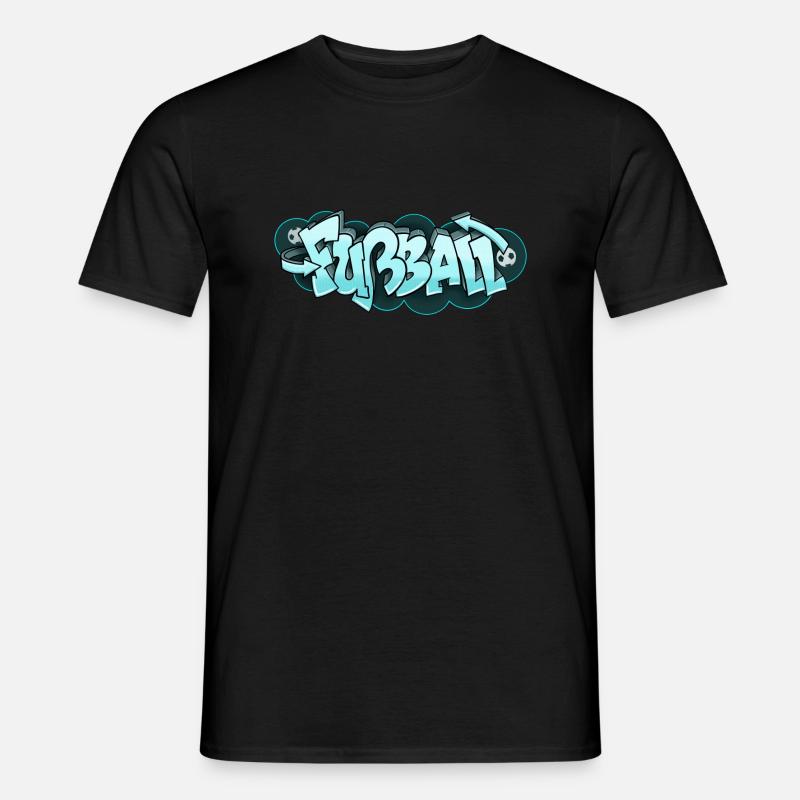 Fußball Graffiti, Cooles Design Geschenkidee - Männer T-Shirt - Schwarz