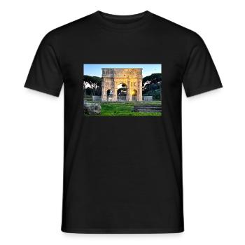 Arc de Constantin à Rome, au coucher du soleil - T-shirt homme - noir - Devant - AI Model Male 178 light (178cm)