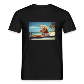 Cooler Magyar Vizsla mit Sonnenbrille - Männer T-Shirt - Schwarz - Vorne - AI Model Male 178 light (178cm)