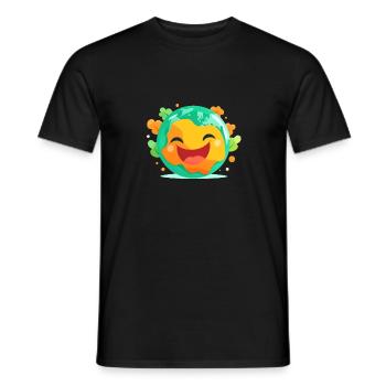 Fröhliche Erde lacht Umwelt Grün Klima - Männer T-Shirt - Schwarz - Vorne - AI Model Male 178 light (178cm)