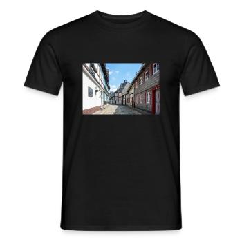 vieille ville de (Altstadt) Goslar Basse-Saxe - T-shirt homme - noir - Devant - AI Model Male 178 light (178cm)