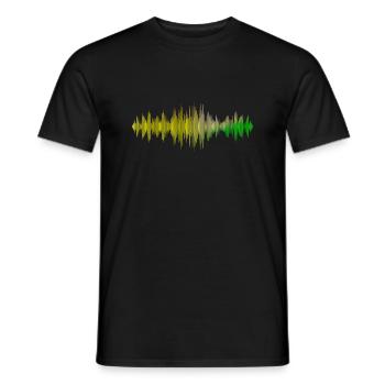 Sound Waves Music Wave Vintage Retro DJ Heart Disc - Men's T-Shirt - black - Front - AI Model Male 178 light (178cm)