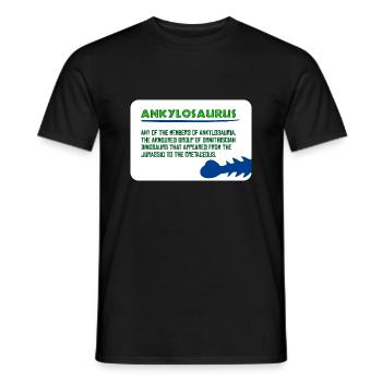 Dinosaures: Ankylosaurus - fait intéressant - T-shirt homme - noir - Devant - AI Model Male 178 light (178cm)