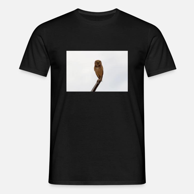 Die Eule - Männer T-Shirt - Schwarz