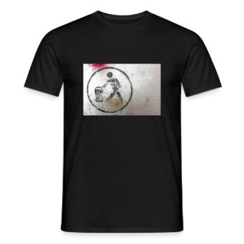 Throwing trash - Men's T-Shirt - black - Front - AI Model Male 178 light (178cm)