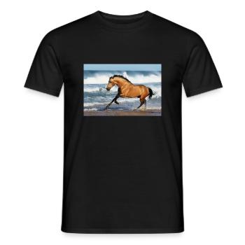 Pferde - Männer T-Shirt - Schwarz - Vorne - AI Model Male 178 light (178cm)