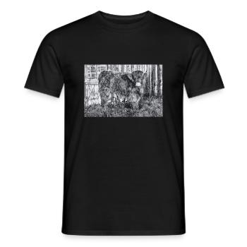 Bovins Highland - T-shirt homme - noir - Devant - AI Model Male 178 light (178cm)