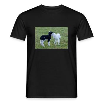 Agneaux noirs et blancs - T-shirt homme - noir - Devant - AI Model Male 178 light (178cm)
