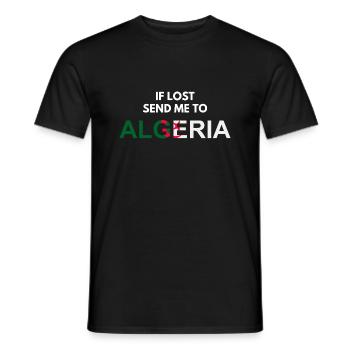 if lost send me to Algeria-cadeau Algérie - T-shirt homme - noir - Devant - AI Model Male 178 light (178cm)