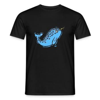 Illustration mignonne de narval - T-shirt homme - noir - Devant - AI Model Male 178 light (178cm)