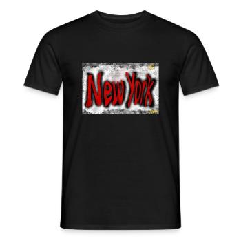 New York Street Art - T-shirt homme - noir - Devant - AI Model Male 178 light (178cm)