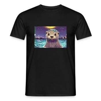 Otti Skyline - Männer T-Shirt - Schwarz - Vorne - AI Model Male 178 light (178cm)