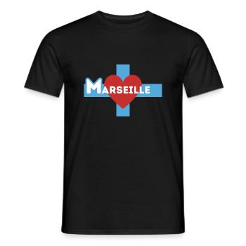 Ich liebe Marseille - Männer T-Shirt - Schwarz - Vorne - AI Model Male 178 light (178cm)