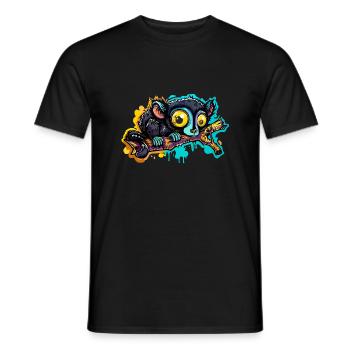 Black lemur - Men's T-Shirt - black - Front - AI Model Male 178 light (178cm)