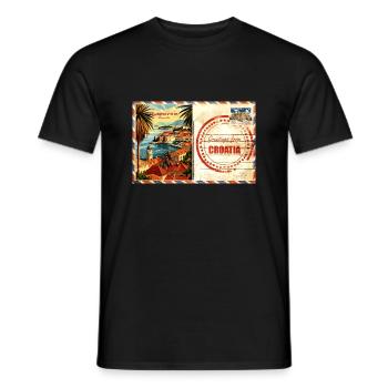 Croatia Croatia Hrvatska travel summer dubrovnik - Men's T-Shirt - black - Front - AI Model Male 178 light (178cm)