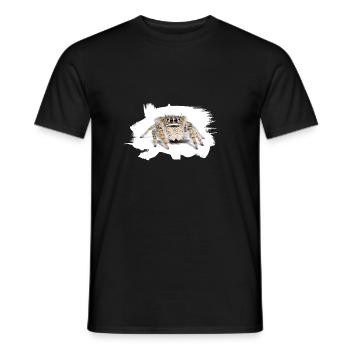 Phidippus texanus jumping spider, spring spinne. - Men's T-Shirt - black - Front - AI Model Male 178 light (178cm)