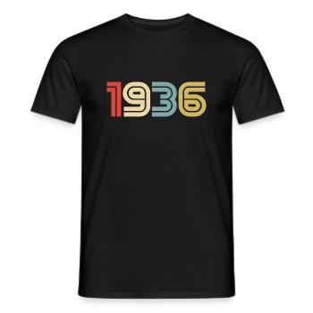 1936 Vintage Retro - Men's T-Shirt - black - Front - AI Model Male 178 light (178cm)