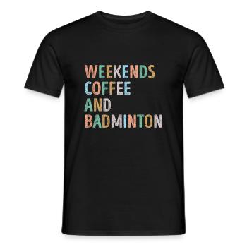Wochenenden Kaffee und Badminton Mama - Männer T-Shirt - Schwarz - Vorne - AI Model Male 178 light (178cm)