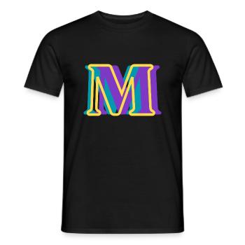 Mehrfarbiger Buchstabe m - Männer T-Shirt - Schwarz - Vorne - AI Model Male 178 light (178cm)