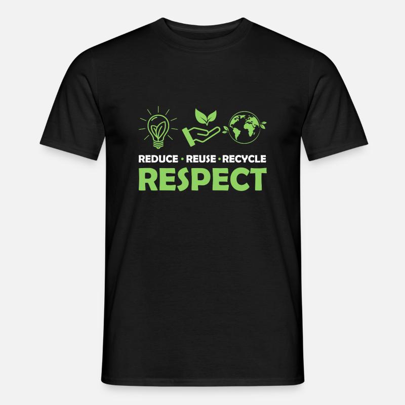 Reduce Reuse Recycle Respect Planet Environmental - Männer T-Shirt - Schwarz