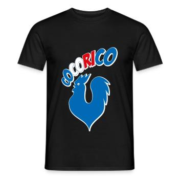 France Euro 2016 bleu blanc rouge coq Cocorico - T-shirt homme - noir - Devant - AI Model Male 178 light (178cm)
