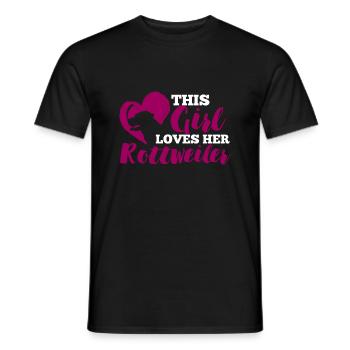 Hund / Rottweiler: This Girl Loves Her Rottweiler - Männer T-Shirt - Schwarz - Vorne - AI Model Male 178 light (178cm)
