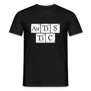 Tableau Périodique AuTiSTiC Nerd Geek - T-shirt homme - noir - Devant - AI Model Male 178 light (178cm)