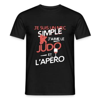 Humour Judo - un mec simple - T-shirt homme - noir - Devant - AI Model Male 178 light (178cm)