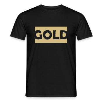 Gold - Männer T-Shirt - Schwarz - Vorne - AI Model Male 178 light (178cm)
