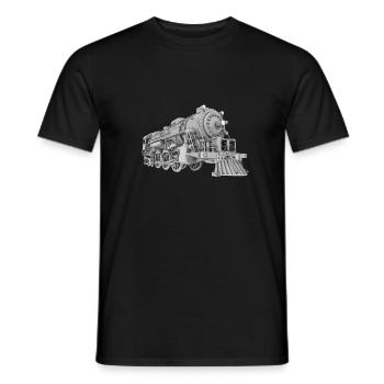 Locomotive, Steam Locomotive, Railway, Train - Men's T-Shirt - black - Front - AI Model Male 178 light (178cm)