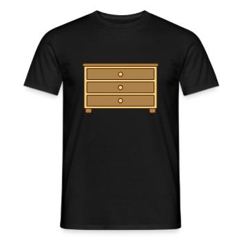Tiroirs Commode Meuble Design - T-shirt homme - noir - Devant - AI Model Male 178 light (178cm)